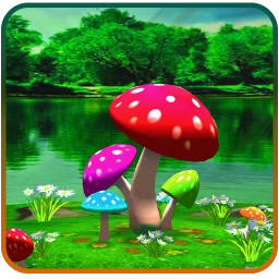 3D Mushroom Live Wallpaper HD simgesi