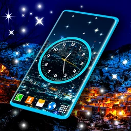 Night Sky Clock Live Wallpaper simgesi